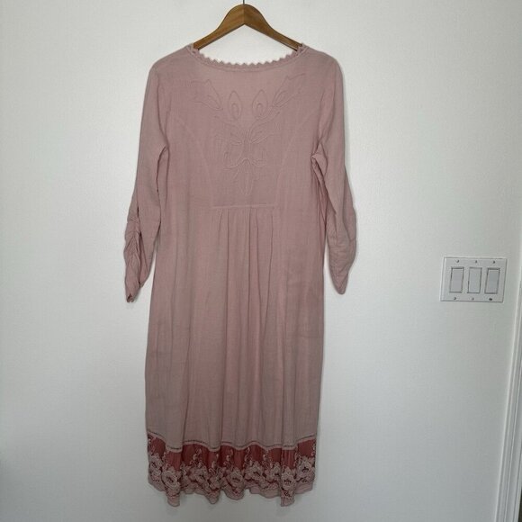 Soft Surroundings Genevieve Dress Size M Pink Lace Embroidered - Picture 3 of 10